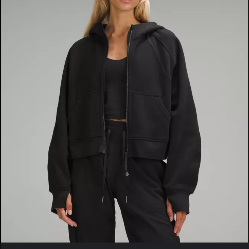 Lululemon Crop Scuba Full Zip Hoodie - Black